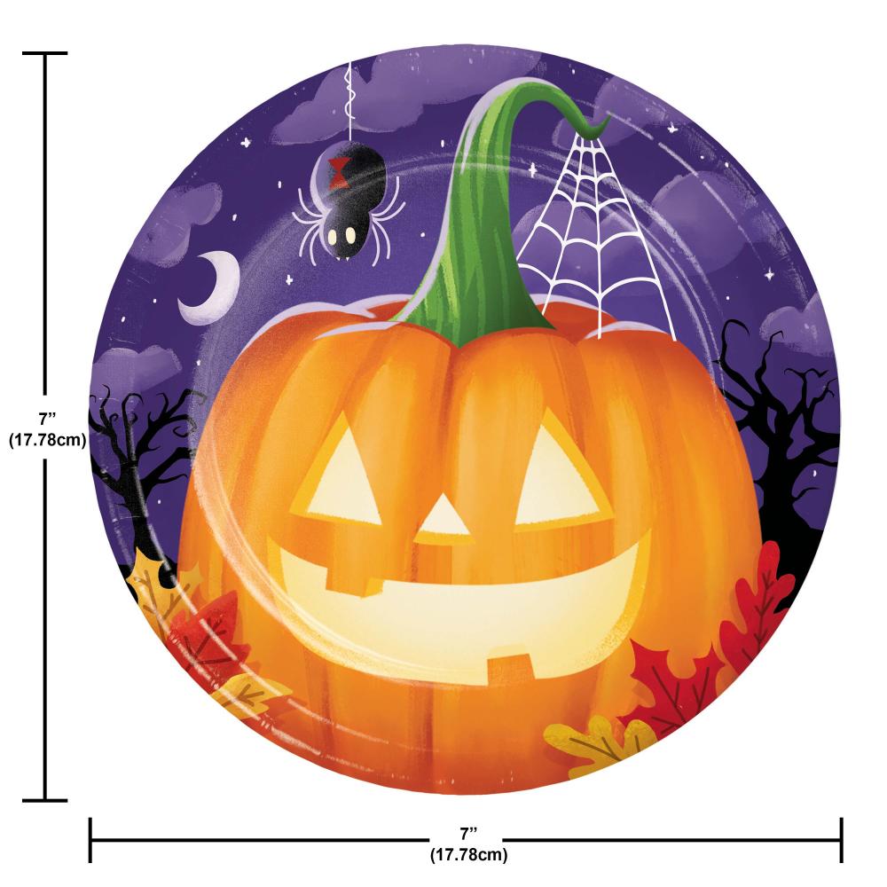 Perfectly Pumpkin 6.75 inch Paper Luncheon Plate (8/Pkg)
