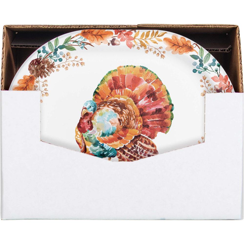 Tasteful Turkey 12 inch Paper Oval Platter (8/Pkg)