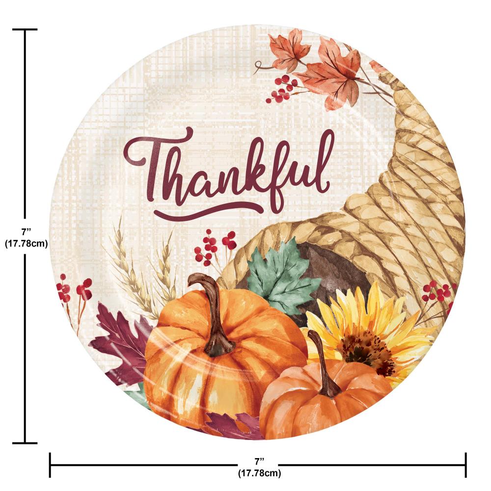 Fall Feast 6.75 inch Paper Luncheon Plate (8/Pkg)