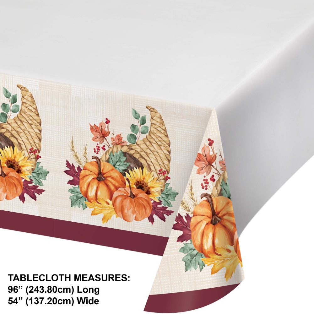 Fall Feast Paper Tablecover, 54" x 102" (1/Pkg)