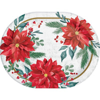 Festive Floral 12 inch Paper Oval Platter (8/Pkg)