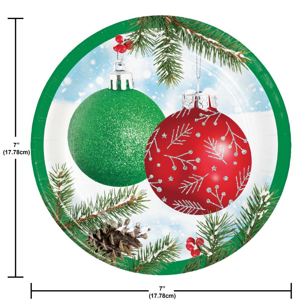 Classical Christmas 6.75 inch Paper Luncheon Plate (8/Pkg)