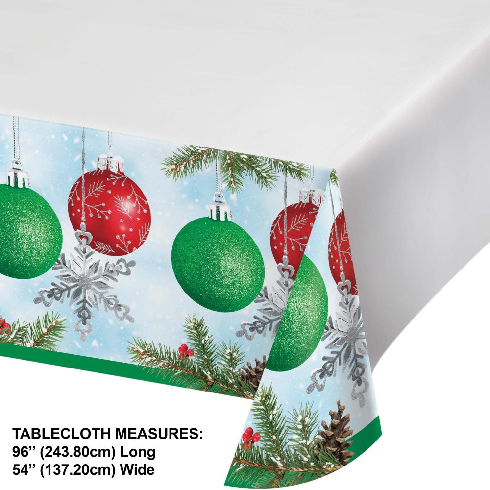 Classical Christmas Paper Tablecover, 54" x 102" (1/Pkg)