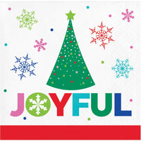 Joyful and Jolly 2-Ply Paper Beverage Napkin (16/Pkg)