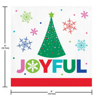 Joyful and Jolly 2-Ply Paper Beverage Napkin (16/Pkg)