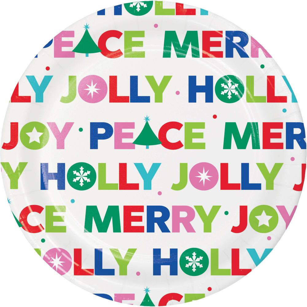 Joyful and Jolly 6.75 inch Paper Luncheon Plate (8/Pkg)