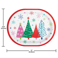 Joyful and Jolly 12 inch Paper Oval Platter (8/Pkg)