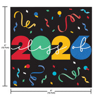 Grad Cap Toss 2 Ply Class of 2026 Beverage Napkin (16/Pkg)