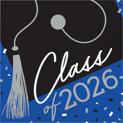 Class of 2026 Blue Graduation Luncheon Napkins (36/Pkg)