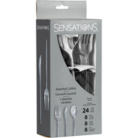 Silver Assorted Plastic Cutlery (24/Pkg)