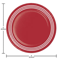 Classic Red Dinner Plates 8.5