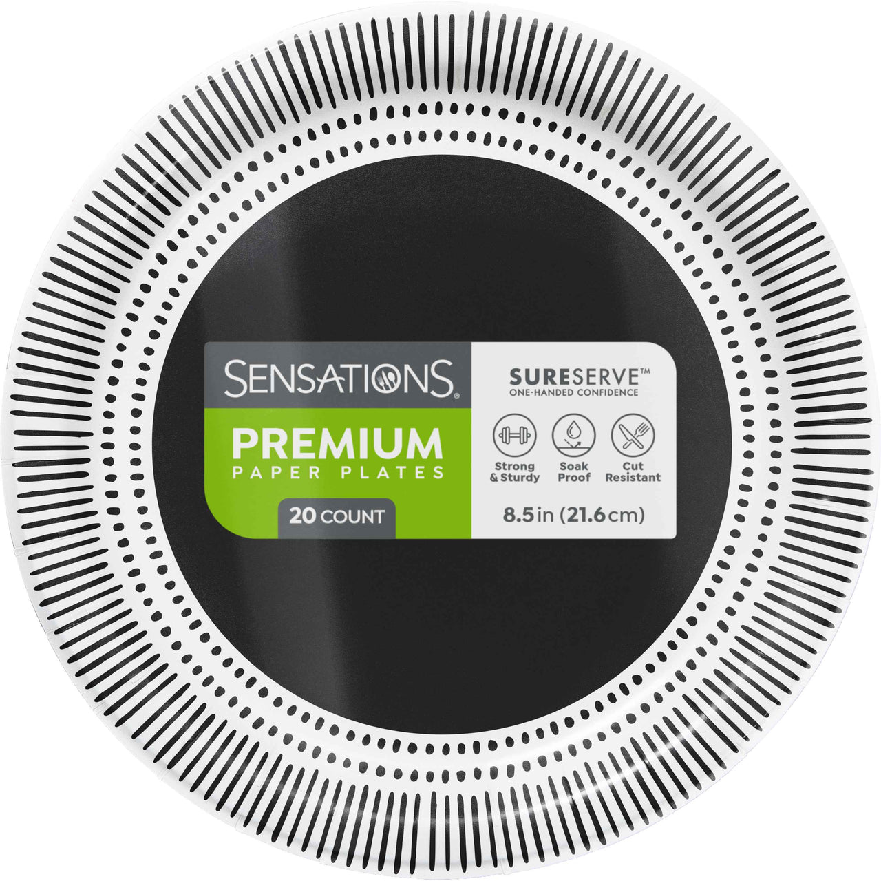 Modern Monochrome Dinner Plates 8.5" (20/Pkg)