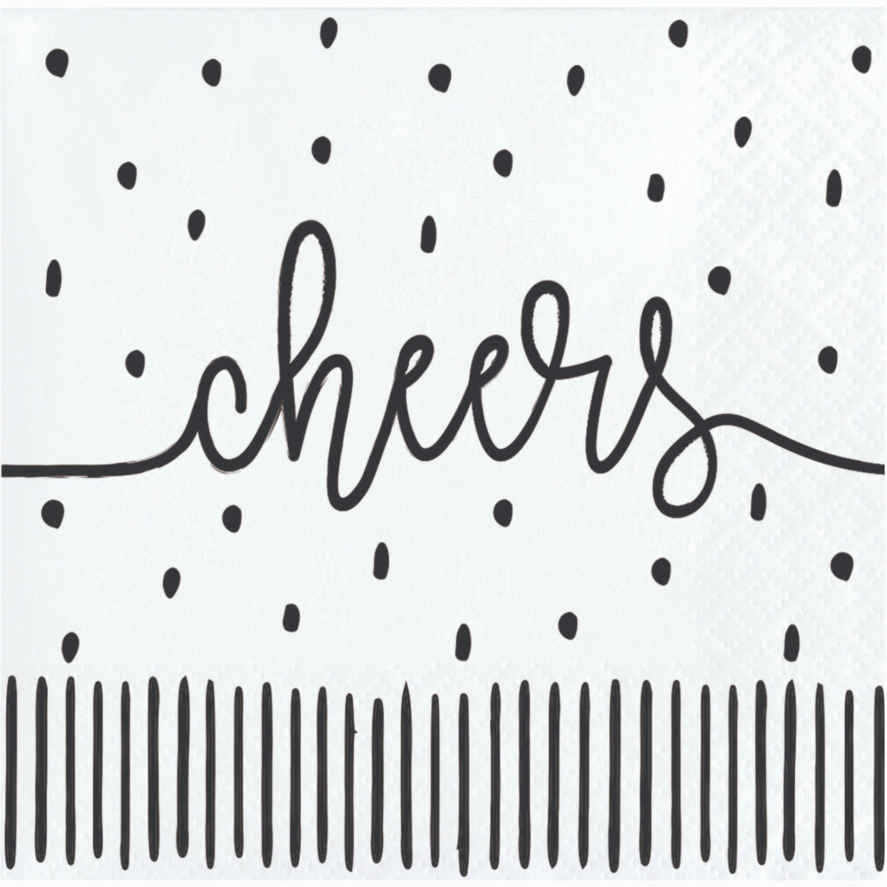 Modern Monochrome Beverage Napkins (24/Pkg)