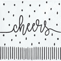 Modern Monochrome Beverage Napkins (24/Pkg)