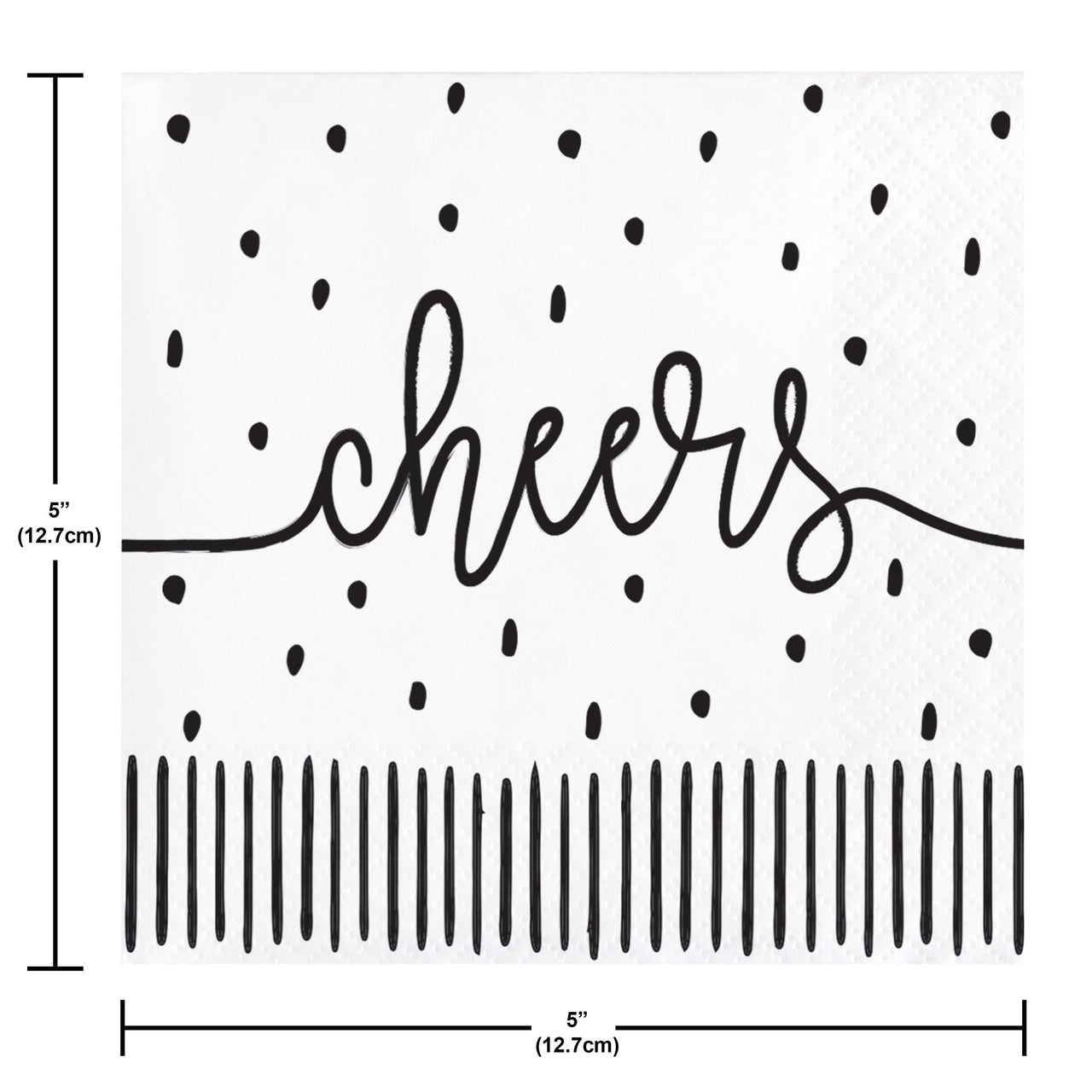 Modern Monochrome Beverage Napkins (24/Pkg)