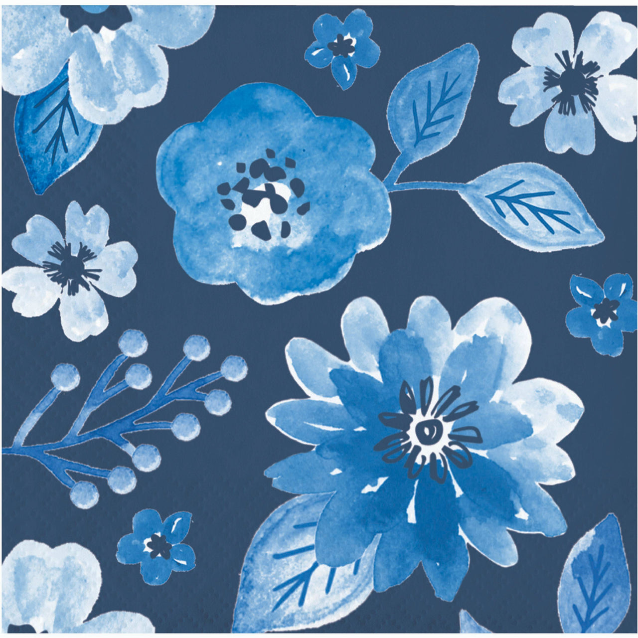 Royal Florals Beverage Napkins (24/Pkg)