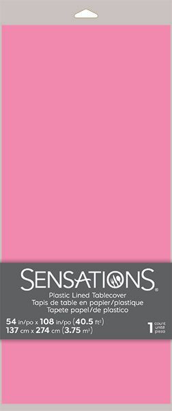 Candy Pink Plastic Tablecover 54" x 108"