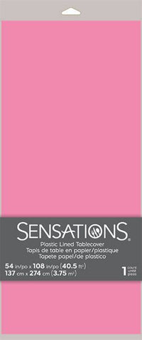 Candy Pink Plastic Tablecover 54
