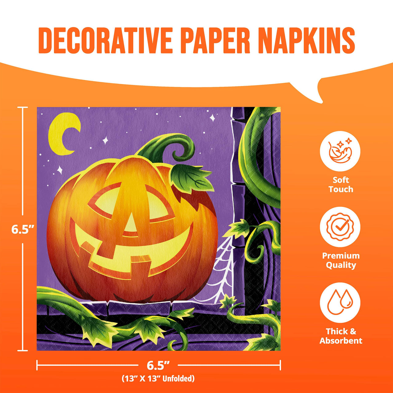Pumpkin Prowlers Luncheon Napkins (16/Pkg)