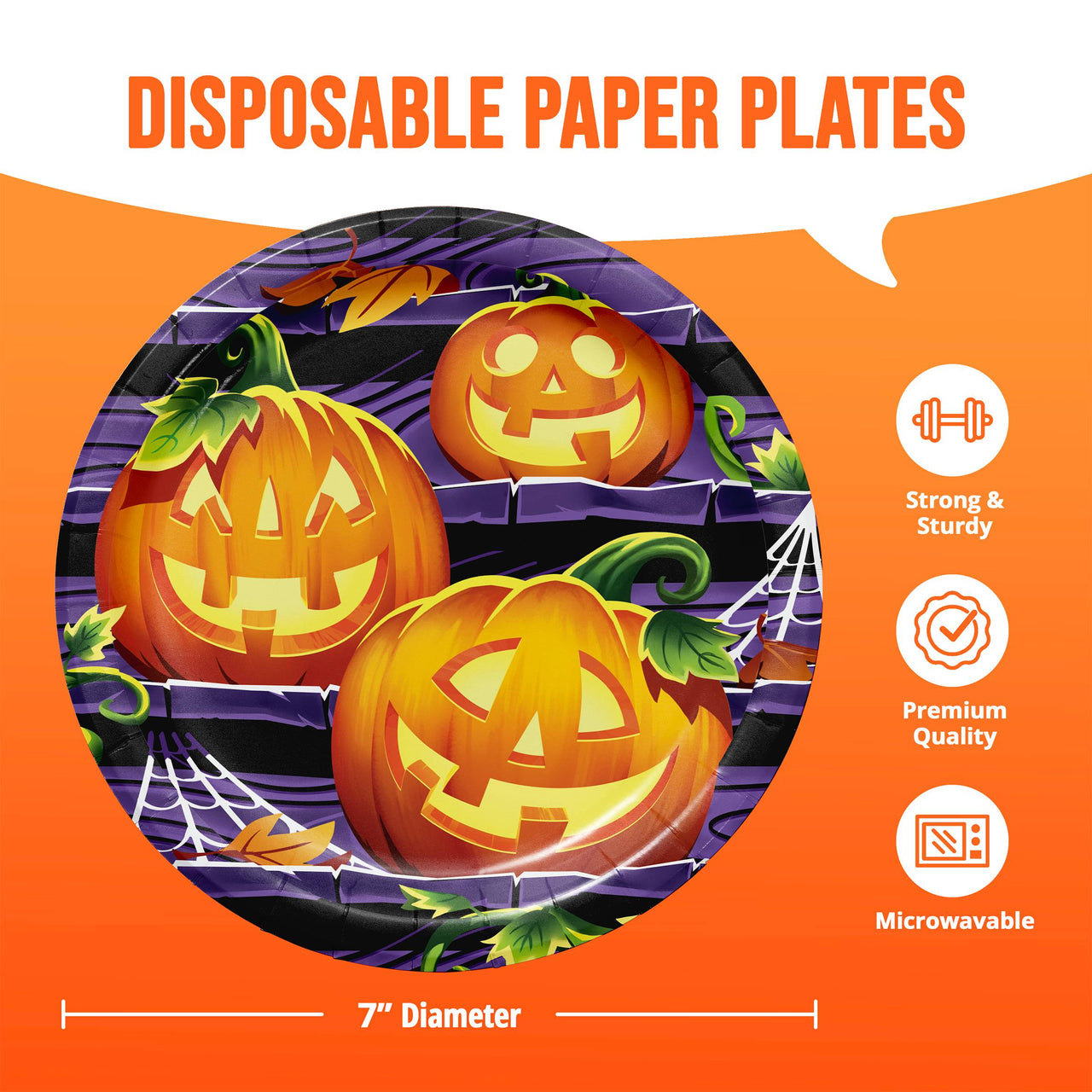 Pumpkin Prowlers Luncheon Plates 7" (8/Pkg)