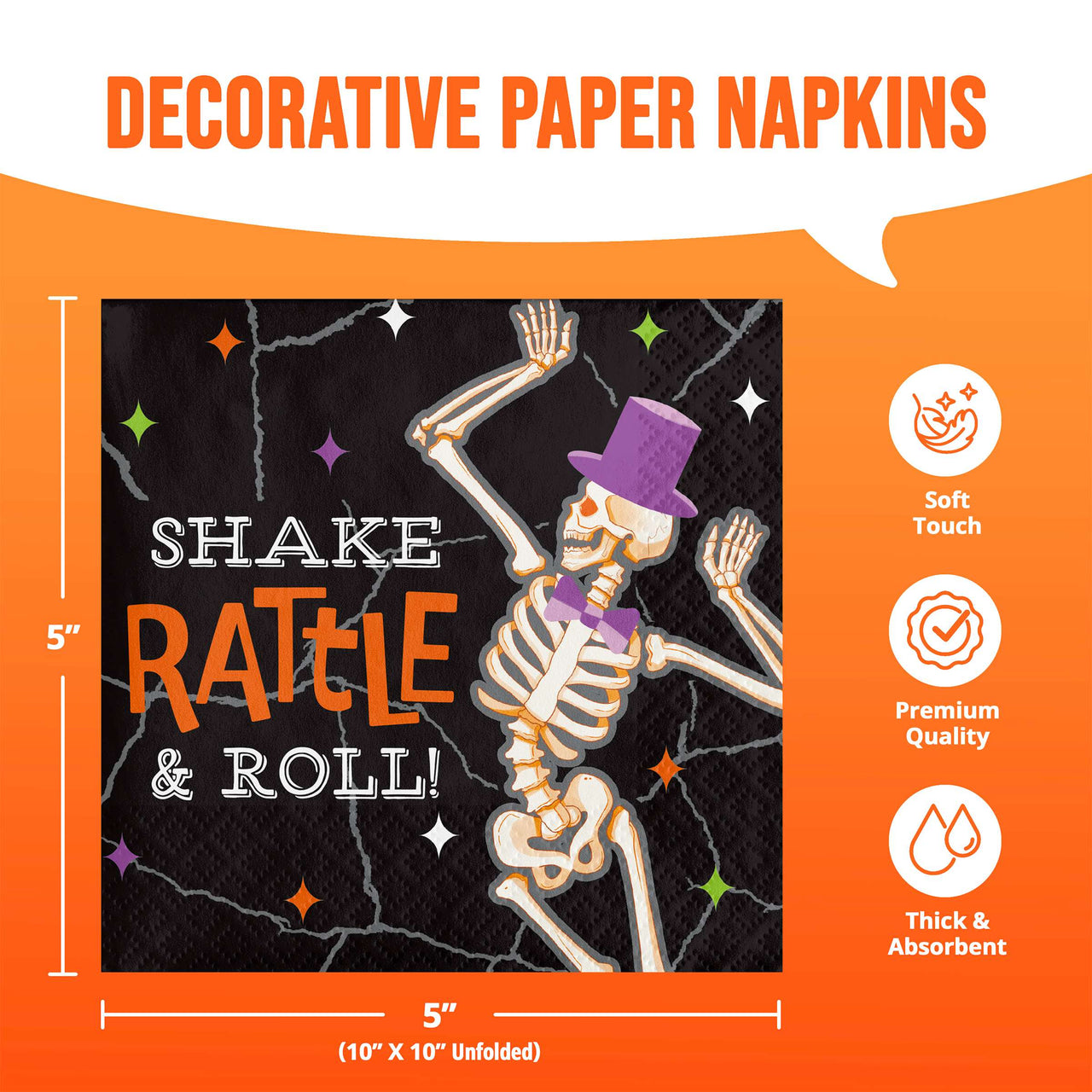 Radiant Reaper Shake Rattle Roll Beverage Napkins (16/Pkg)