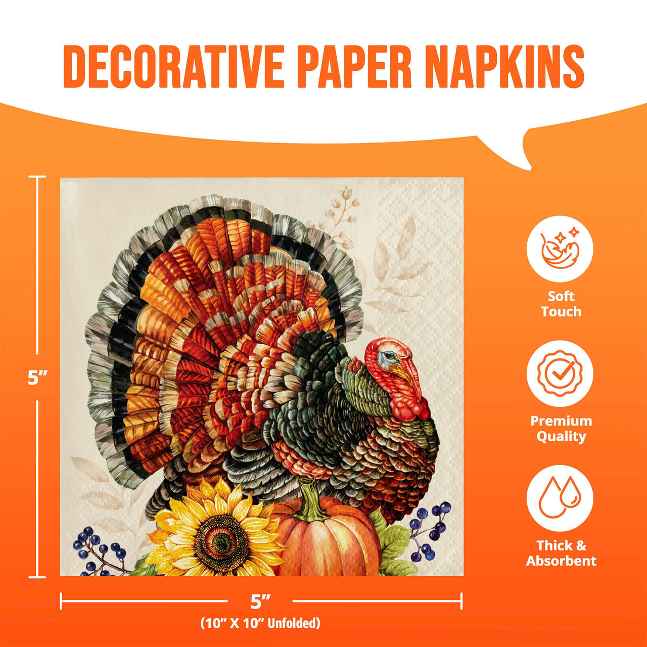 Bountiful Bird Beverage Napkins (16/Pkg)