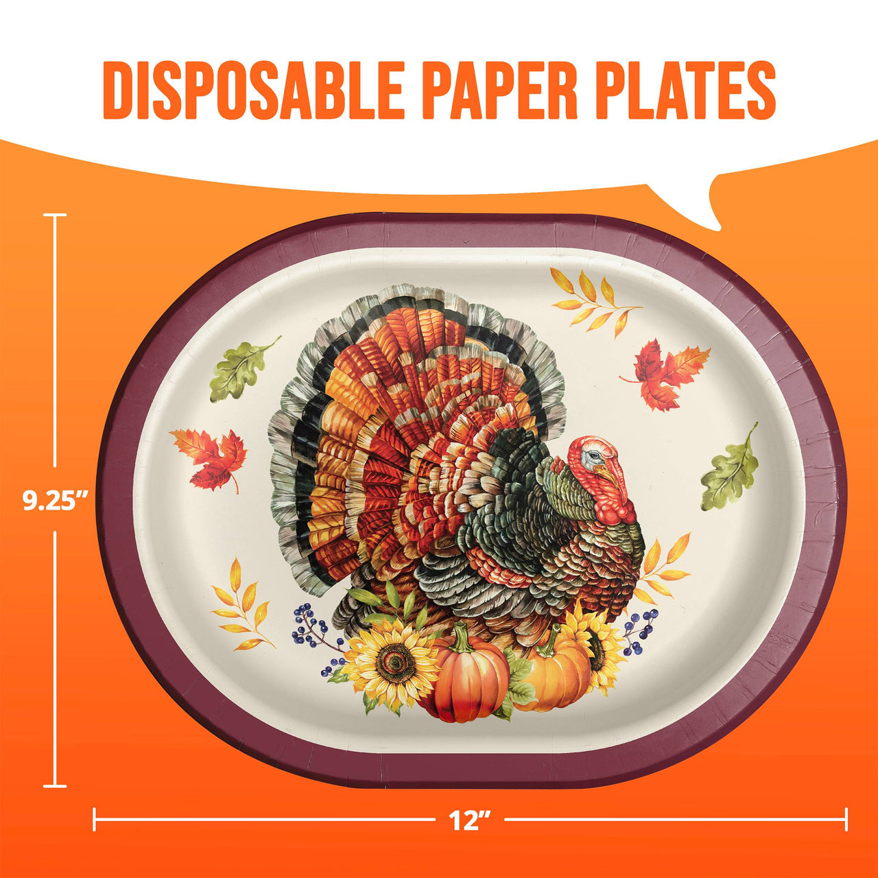 Bountiful Bird Oval Platters 12" (8/Pkg)