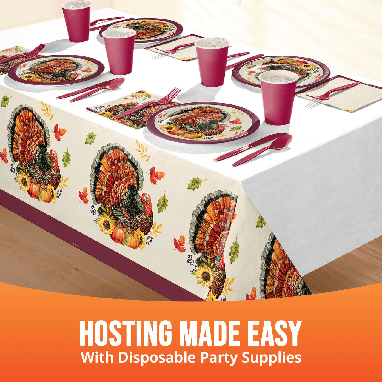 Bountiful Bird Plastic Tablecover 54" x 96"