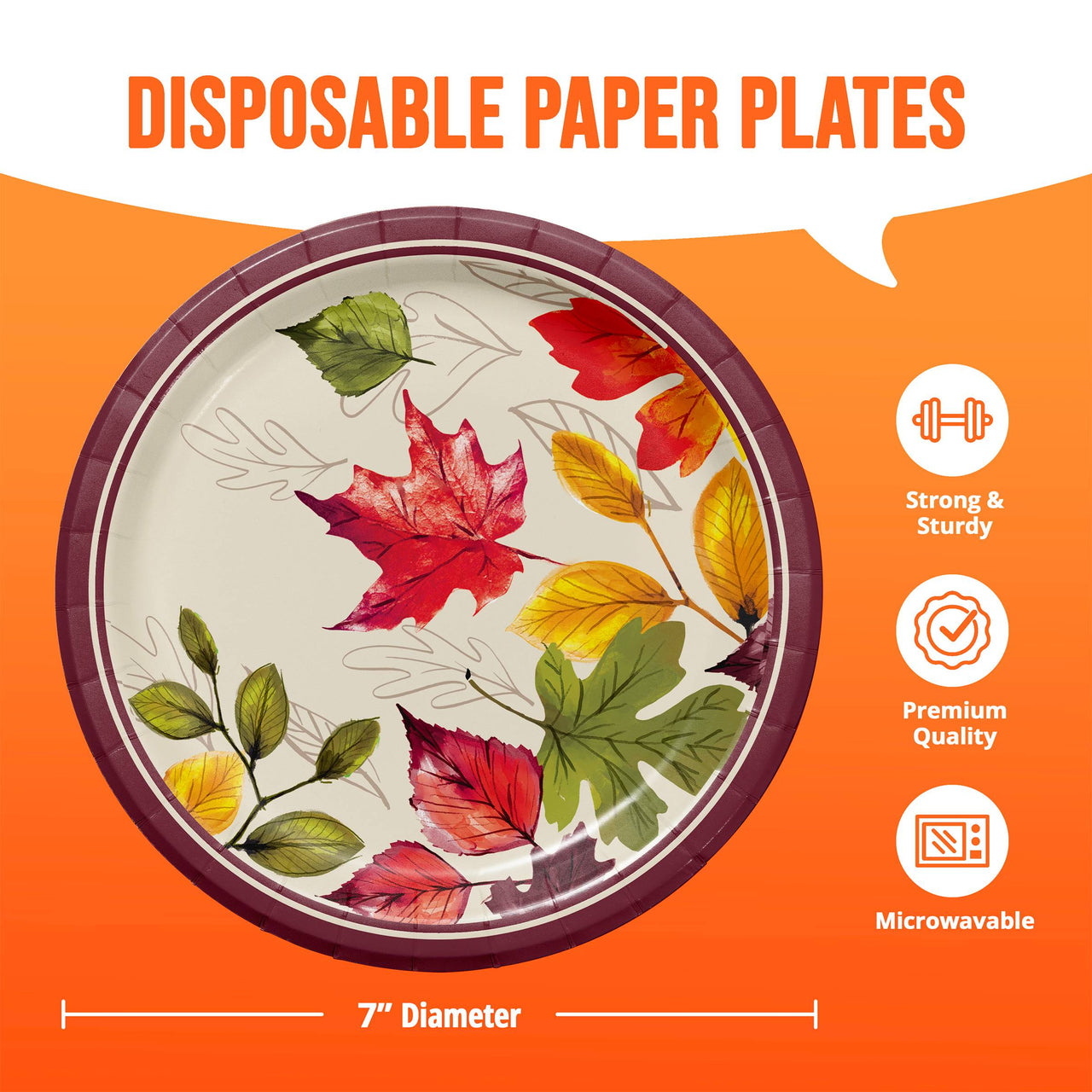 Falling Foliage Luncheon Plates 7" (8/Pkg)