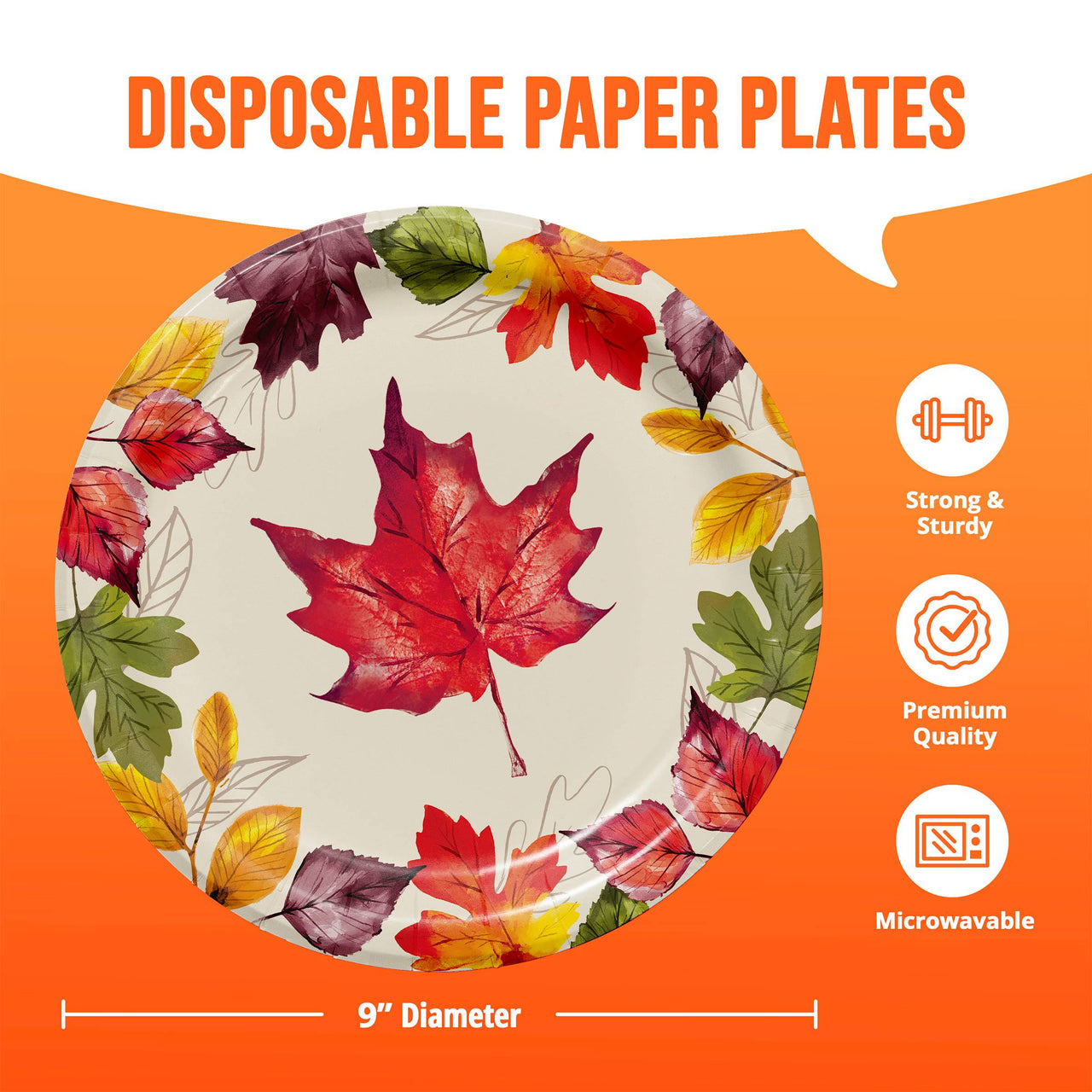 Falling Foliage Dinner Plates 9" (8/Pkg)