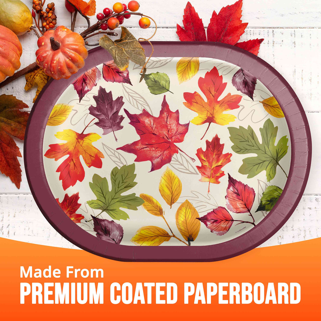 Falling Foliage Oval Platters 12" (8/Pkg)