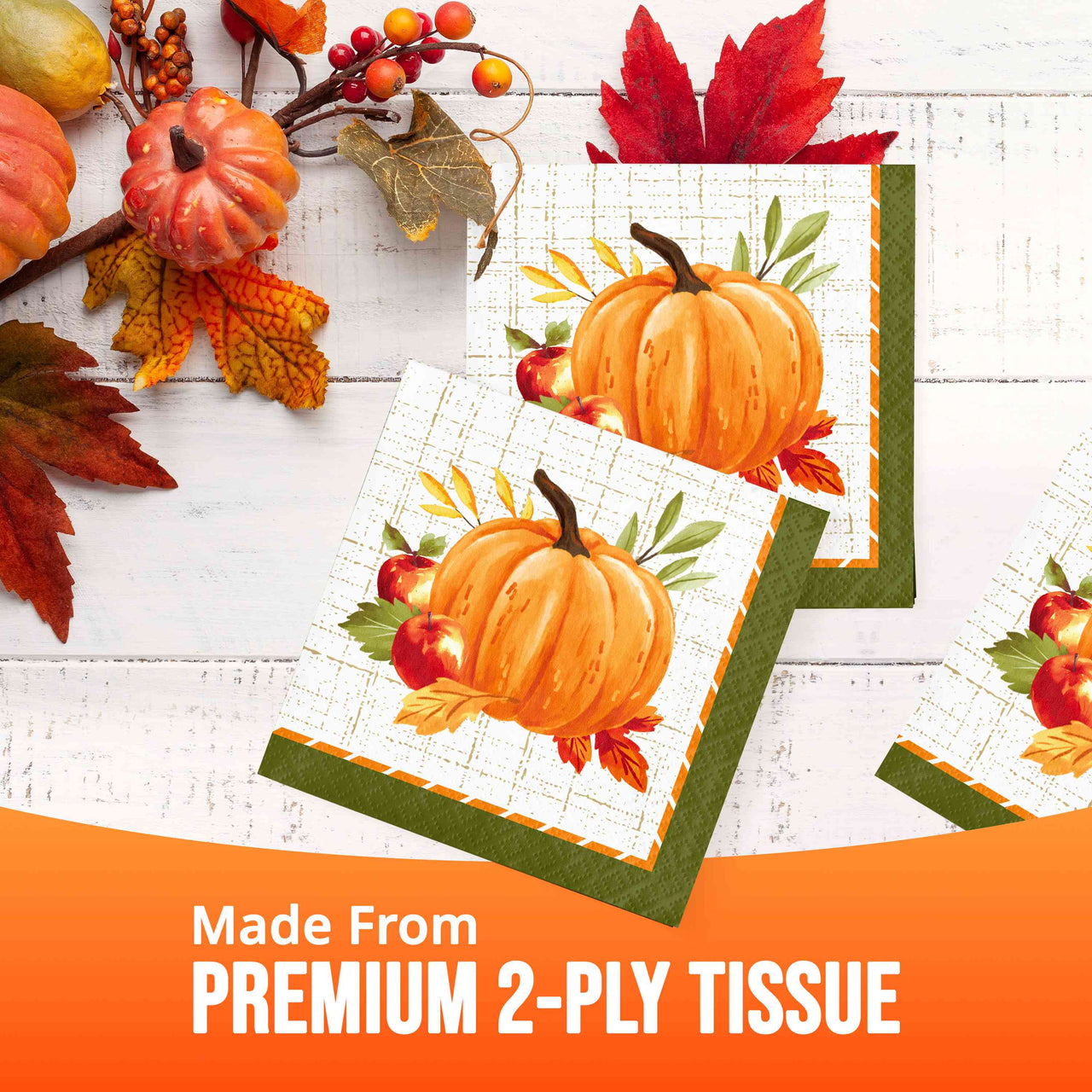 Autumn Orchard Beverage Napkins (16/Pkg)