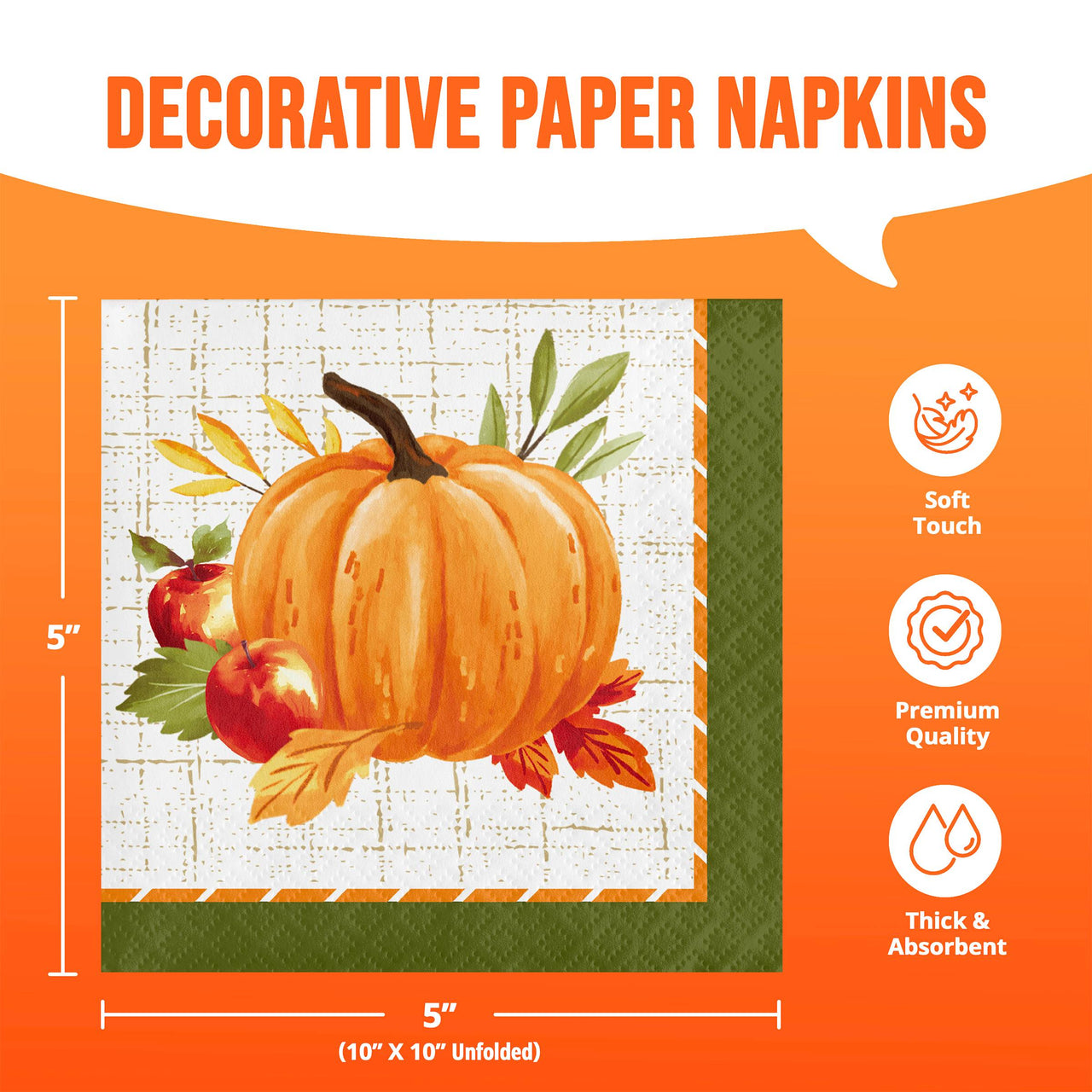 Autumn Orchard Beverage Napkins (16/Pkg)
