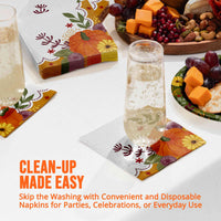 Petals and Pumpkins Beverage Napkins (16/Pkg)