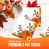 Petals and Pumpkins Beverage Napkins (16/Pkg)