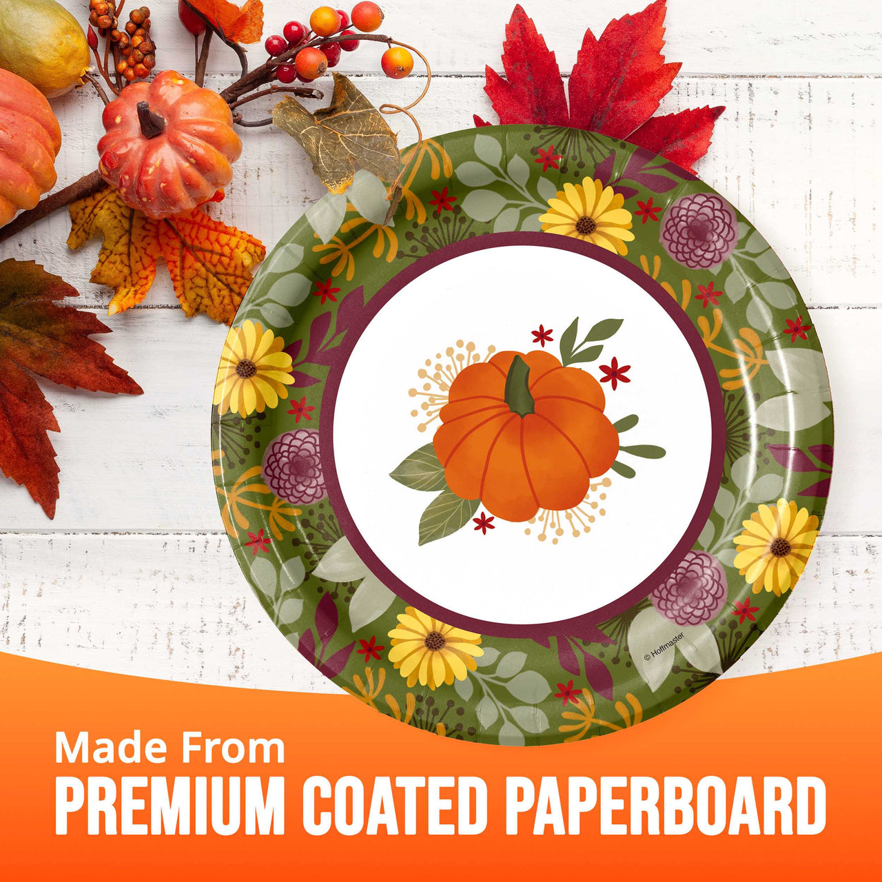 Petals and Pumpkins Luncheon Plates 7" (8/Pkg)