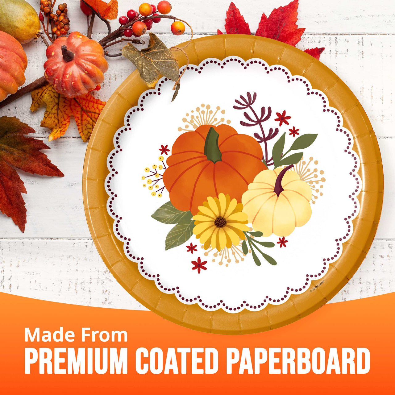 Petals and Pumpkins Dinner Plates 9" (8/Pkg)