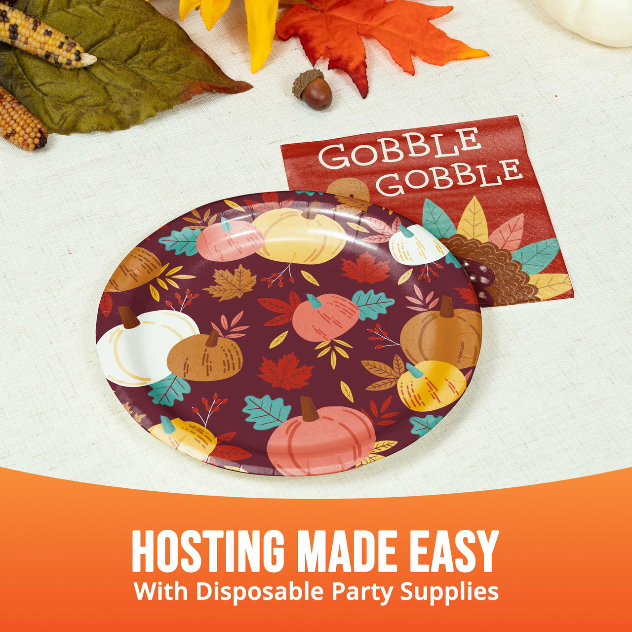 Turkey Treat Gobble Beverage Napkins (16/Pkg)