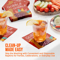 Turkey Treat Gobble Beverage Napkins (16/Pkg)