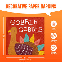 Turkey Treat Gobble Beverage Napkins (16/Pkg)