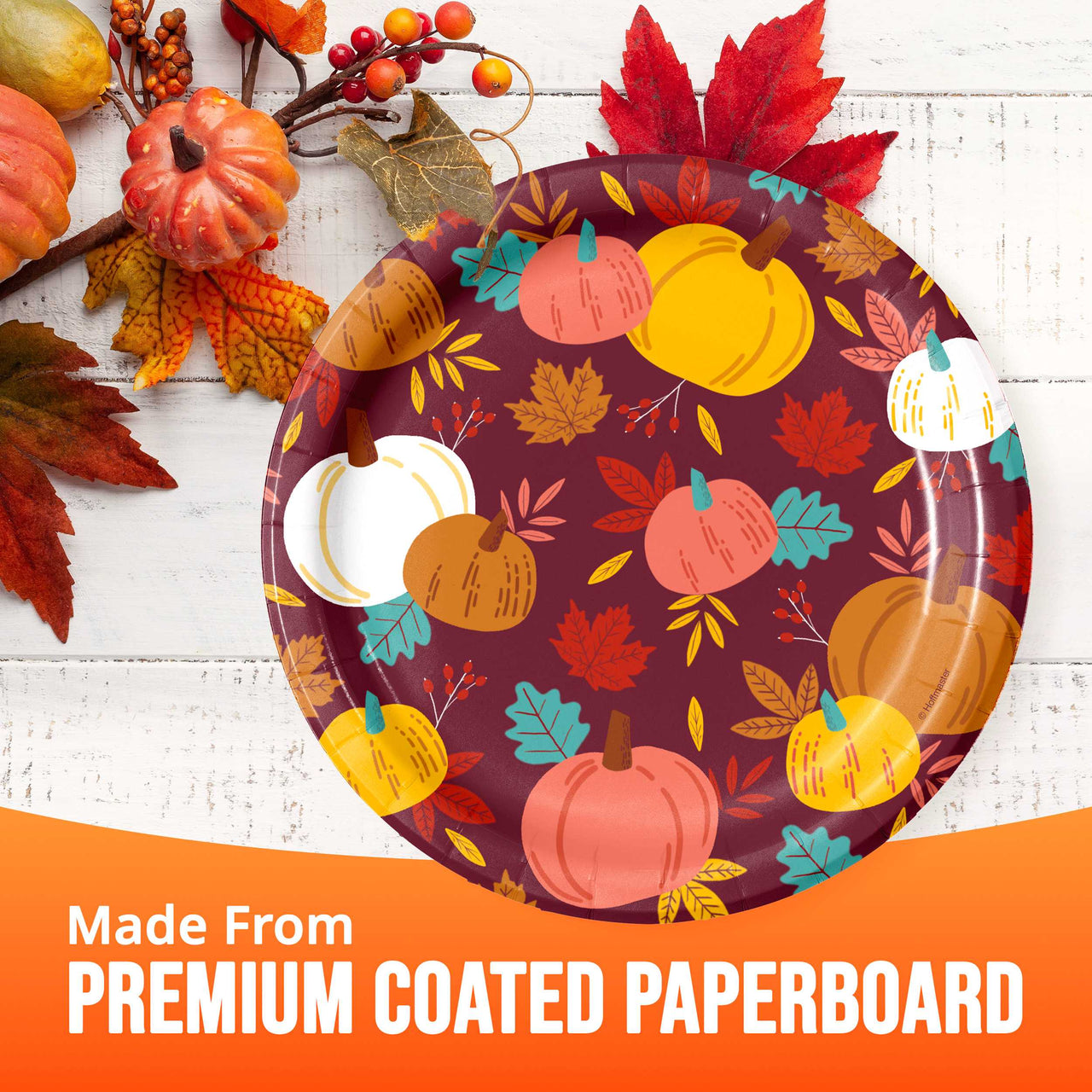 Turkey Treat Pumpkin Toss Luncheon Plates 7" (8/Pkg)