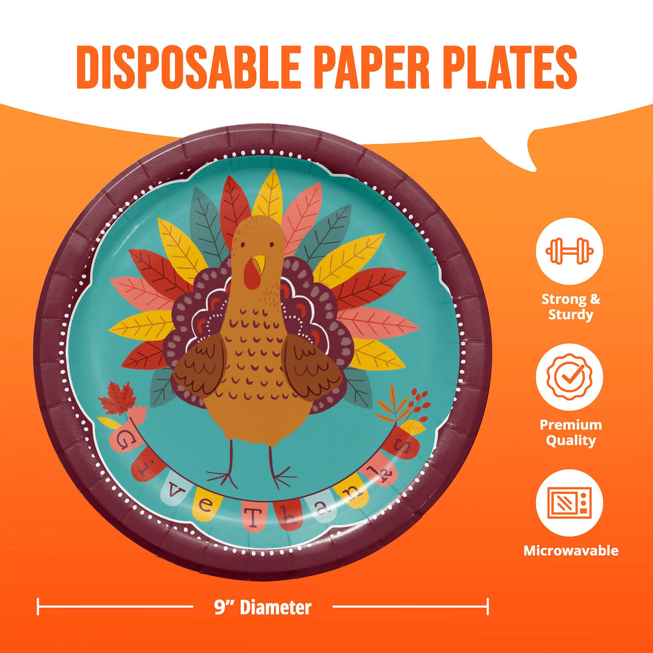 Turkey Treat Dinner Plates 9" (8/Pkg)
