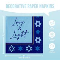 Hanukkah Lights Beverage Napkins (16/Pkg)