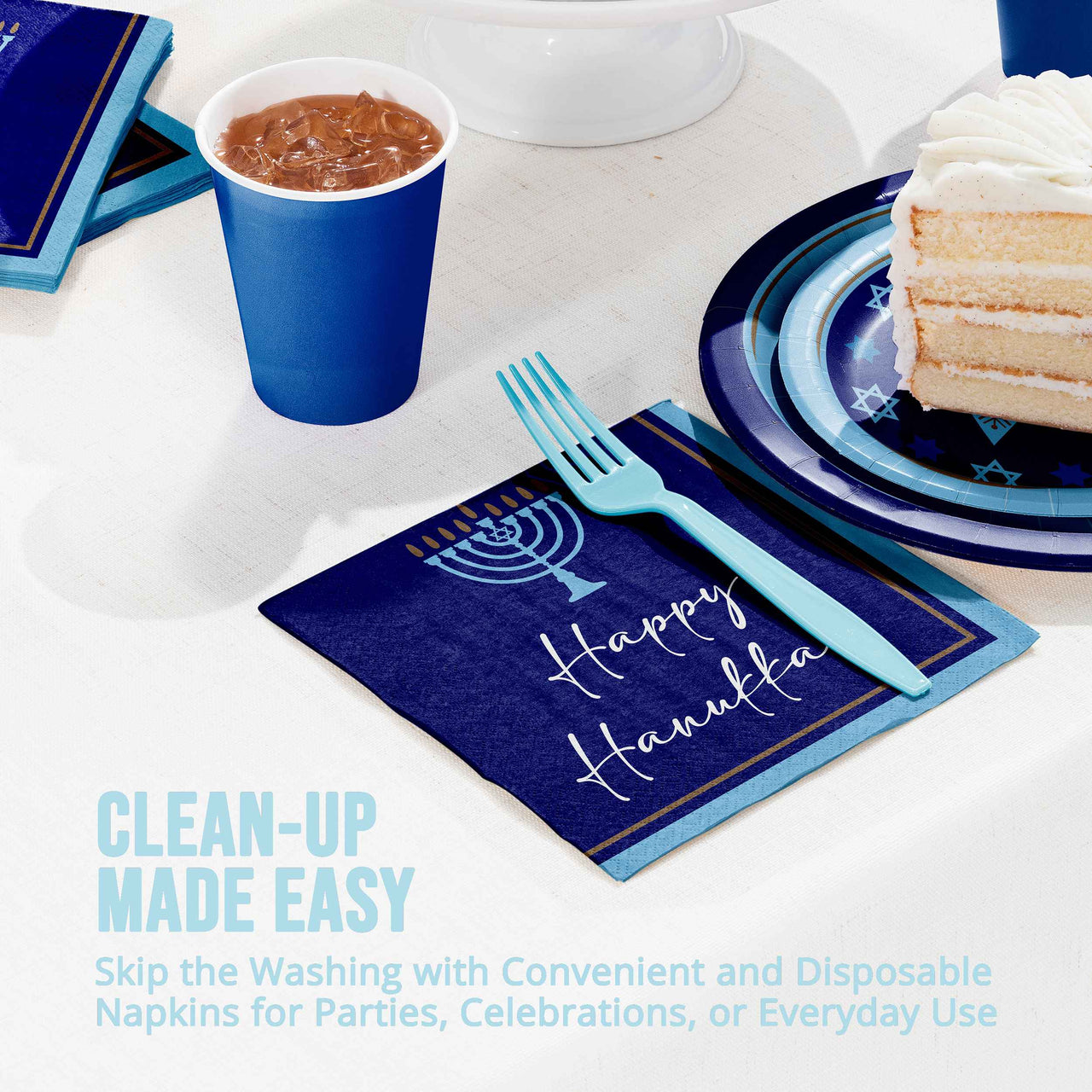 Hanukkah Lights Luncheon Napkins (16/Pkg)