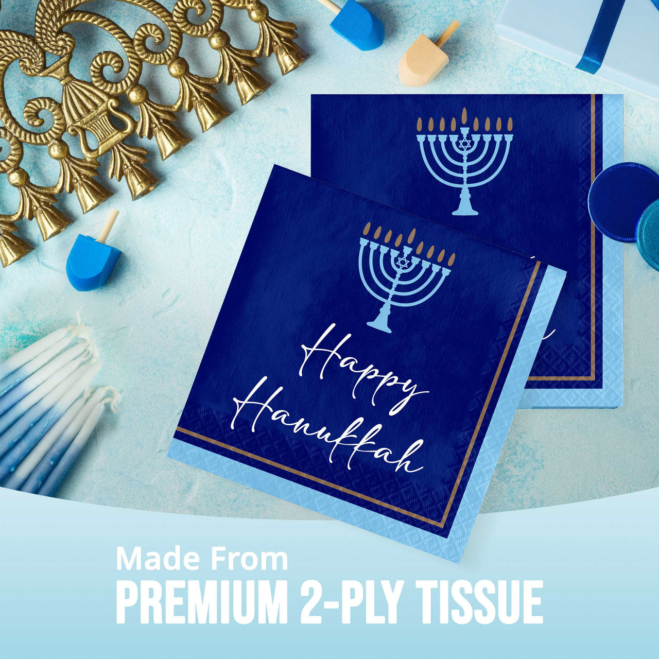 Hanukkah Lights Luncheon Napkins (16/Pkg)