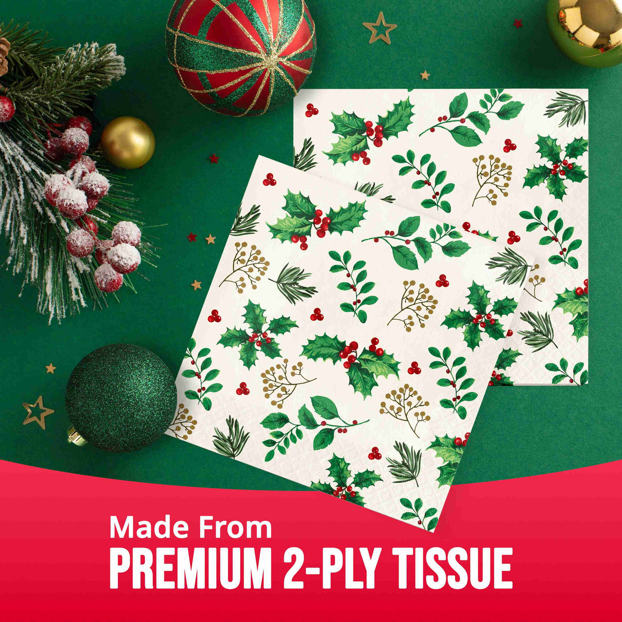 Holly Haven Luncheon Napkins (16/Pkg)
