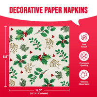Holly Haven Luncheon Napkins (16/Pkg)