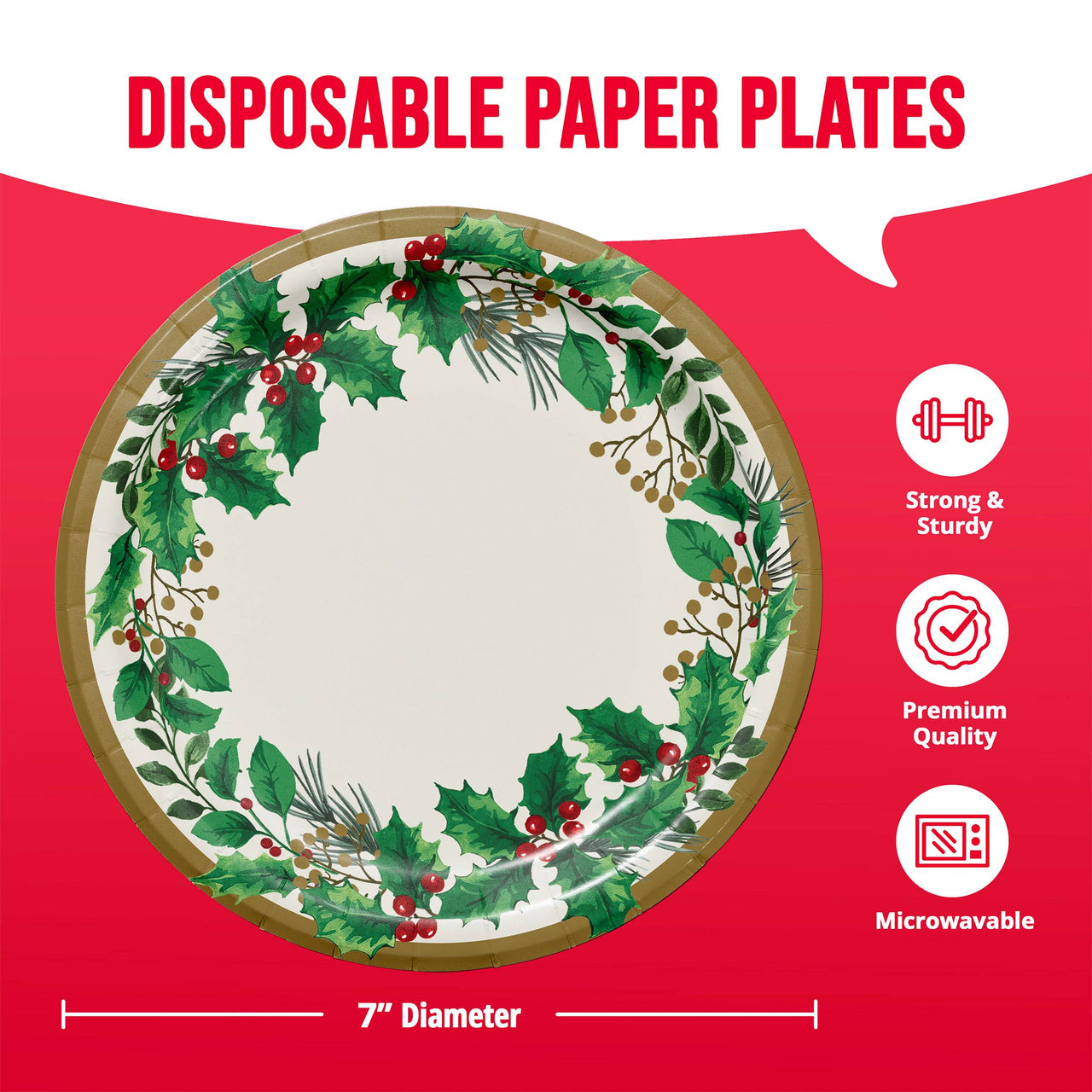 Holly Haven Luncheon Plates 7" (8/Pkg)