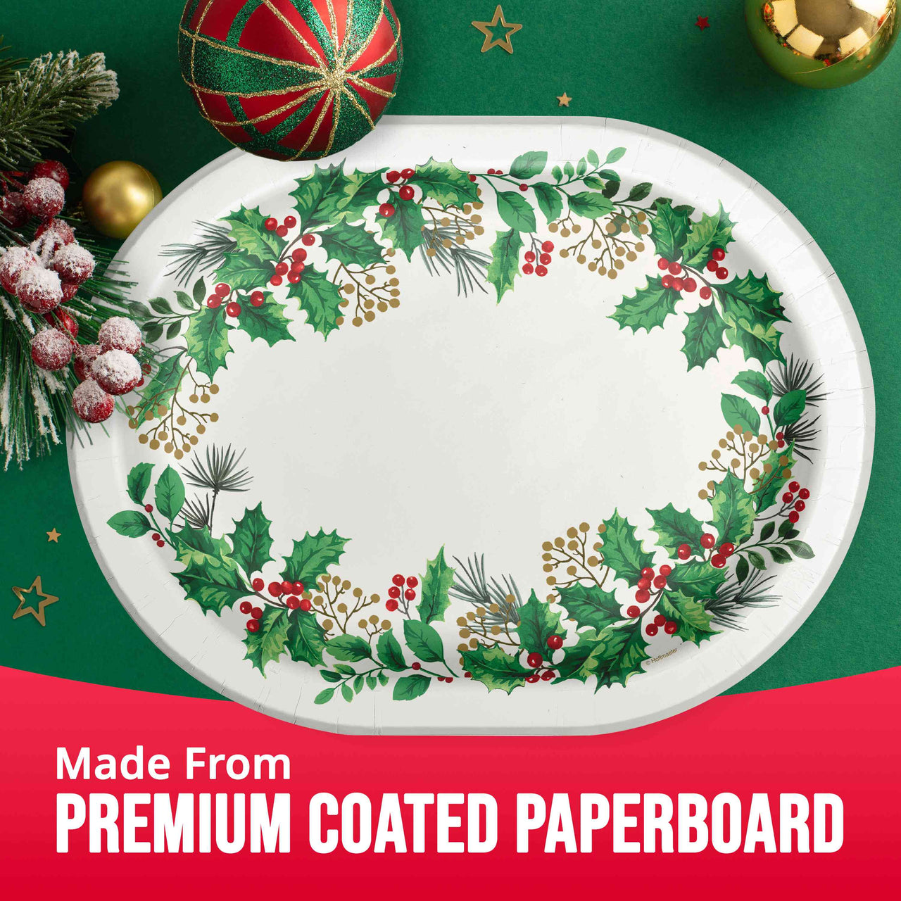 Holly Haven Oval Platters 12" (8/Pkg)