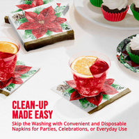 Christmas Blossom Beverage Napkins (16/Pkg)